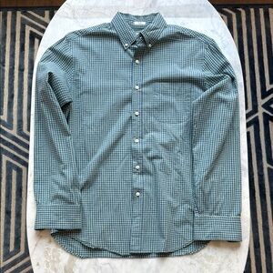 J. Crew Green and Blue Casual Button Down Shirt